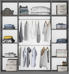 Arte Rodos 200Cm Sliding Mirror Door Wardrobe - Bold Graphite Matt With Full-Length Mirror - thumbnail 2