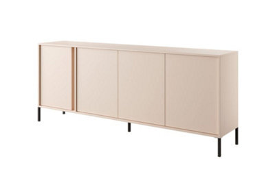 Arte Dast E Contemporary Sideboard Cabinet 4 Hinged Doors 4 Shelves Beige (H)820mm (W)2030mm (D)400mm - image 1