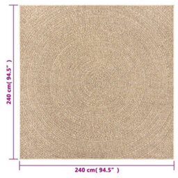 Berkfield Rug Zizur 240X240 Cm Jute Look Indoor And Outdoor - thumbnail 8