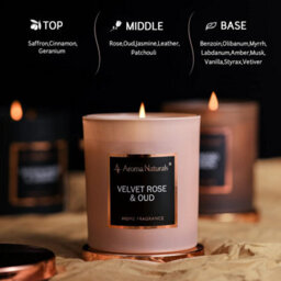 Aroma Naturals Candle 215G Velvet Rose & Oud Soy Wax Scented 35H Burn Time - thumbnail 3