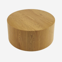 Sweeek - Round Coffee Table Oak Wood Effect Delos 80X80X35 Cm - thumbnail 1