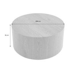 Sweeek - Round Coffee Table Oak Wood Effect Delos 80X80X35 Cm - thumbnail 4