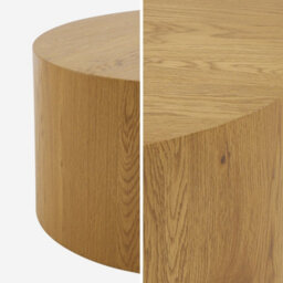 Sweeek - Round Coffee Table Oak Wood Effect Delos 80X80X35 Cm - thumbnail 2
