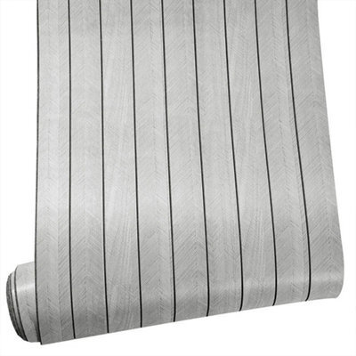 Grey 3D Wood Grain Wall Panel Stickers, Self Adhesive Wood Slat Wallpaper - image 1