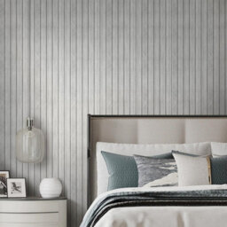 Grey 3D Wood Grain Wall Panel Stickers, Self Adhesive Wood Slat Wallpaper - thumbnail 7