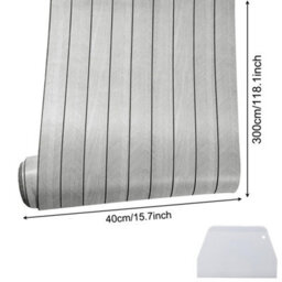 Grey 3D Wood Grain Wall Panel Stickers, Self Adhesive Wood Slat Wallpaper - thumbnail 2