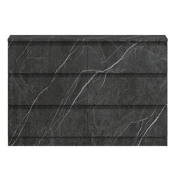 Zita Grey Marble Effect 6 Drawer Chest - Wide Storage Unit, (L) 40Cm X (W) 112Cm X (H) 75Cm, Stylish Bedroom Storage - thumbnail 3