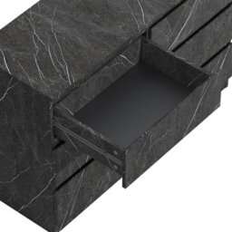 Zita Grey Marble Effect 6 Drawer Chest - Wide Storage Unit, (L) 40Cm X (W) 112Cm X (H) 75Cm, Stylish Bedroom Storage - thumbnail 7