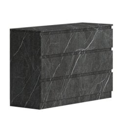 Zita Grey Marble Effect 6 Drawer Chest - Wide Storage Unit, (L) 40Cm X (W) 112Cm X (H) 75Cm, Stylish Bedroom Storage - thumbnail 4