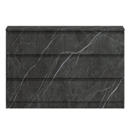 Zita Grey Marble Effect 6 Drawer Chest - Wide Storage Unit, (L) 40Cm X (W) 112Cm X (H) 75Cm, Stylish Bedroom Storage