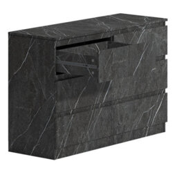 Zita Grey Marble Effect 6 Drawer Chest - Wide Storage Unit, (L) 40Cm X (W) 112Cm X (H) 75Cm, Stylish Bedroom Storage - thumbnail 6