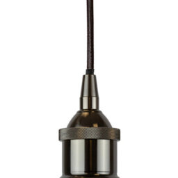 Slate Grey Chancery Painted Dome Pendant Light With Black Nickel Lamp Holder And Black Round Cable - Se Home - thumbnail 2