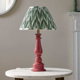 Luminosa Lighting Luminosa Myrtle Pink Clay Table Lamp With Cotswold Green Fabric Zigzag Shade 30Cm B22 - thumbnail 3