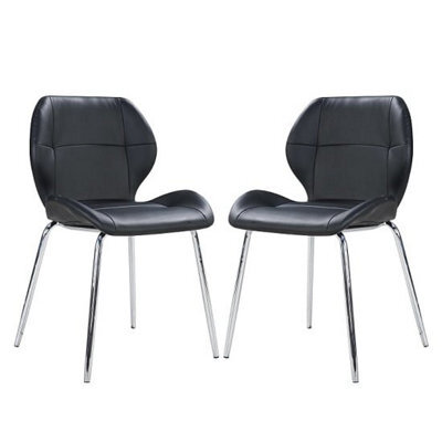 Furniture in Fashion Darcy Black Faux Leather Dining Chairs In A Pair