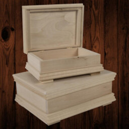 Woodeedoo Set Of 2 Decorative Unfinished Wooden Trinket Boxes With Hinged Lids Vintage Style Keepsake Case