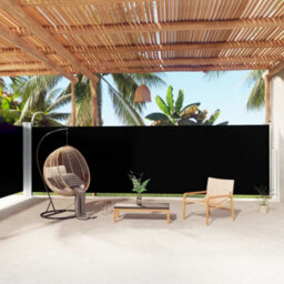 Walplus Retractable Side Awning Garden Sun Shade Canopy Gazebo For Back Door, Porch, Patio Black 180X1000 Cm - thumbnail 1