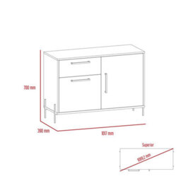 Core Products Harvard Small Sideboard With 2 Doors & 1 Drawer, H70.0Cm X W101.7Cm X D39.0Cm - thumbnail 6
