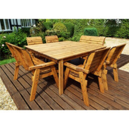 Marlborough Traditional 8 Seater Table Set With 2 X Bench Cushion, 4 X Chair Cushion & 1 X Burgundy Parasol & Base & 1 X Cushion Storage Bag - thumbnail 4