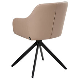 Beliani Set Of 2 Dining Chairs Swivel Likely Faux Leather Sand Beige - thumbnail 6
