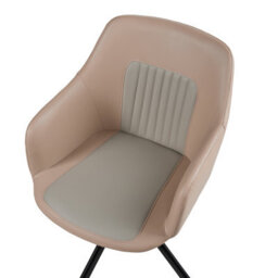 Beliani Set Of 2 Dining Chairs Swivel Likely Faux Leather Sand Beige - thumbnail 7