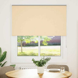 Berkfield Durable Roller Blind Blackout Beige 125X175 Cm Fabric Width 121.6 Cm Polyester - thumbnail 1