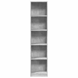 Berkfield Versatile Bookcase Concrete Grey 40X24X176 Cm Engineered Wood - thumbnail 4