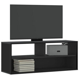 Berkfield Industrial Tv Cabinet Black 100X31X39.5 Cm Engineered Wood And Metal - thumbnail 2