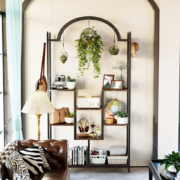 Fativo 5Tier Plant Stand Half-Moon Shaped Metal Bookcase Large Storage Rack Flower Rack 177Cm H - thumbnail 8