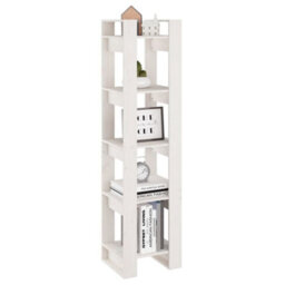 Berkfield Book Cabinet/room Divider White 41X35X160 Cm Solid Wood Pine - thumbnail 4