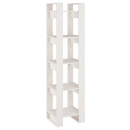 Berkfield Book Cabinet/room Divider White 41X35X160 Cm Solid Wood Pine - thumbnail 2