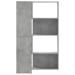 Walplus 4 Tier Corner Bookcase Concrete Grey Engineered Wood 85X85X140 Cm - thumbnail 5