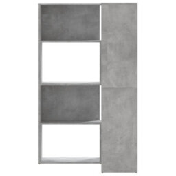 Walplus 4 Tier Corner Bookcase Concrete Grey Engineered Wood 85X85X140 Cm - thumbnail 4