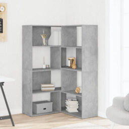 Walplus 4 Tier Corner Bookcase Concrete Grey Engineered Wood 85X85X140 Cm - thumbnail 3