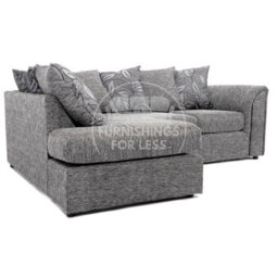 Furnishings For Less UK Byron Dundee Chenille Fabric 3 To 4 Seater L Shaped Corner Sofa  Light Grey Left Hand Facing - thumbnail 2