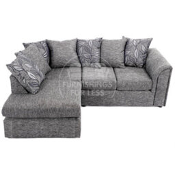 Furnishings For Less UK Byron Dundee Chenille Fabric 3 To 4 Seater L Shaped Corner Sofa  Light Grey Left Hand Facing - thumbnail 1