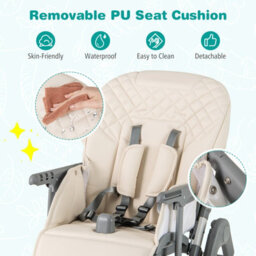 Gainoom Foldable High Chair For Babies And Toddlers Portable Adjustable Highchair With Footrest - thumbnail 9