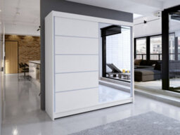 Sliding Wardrobe Talin Iii 180Cm Black Artisan Oak Finish With Mirror Wite/sonoma & Led - thumbnail 8