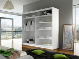 Sliding Wardrobe Talin Iii 180Cm Black Artisan Oak Finish With Mirror Wite/sonoma & Led - thumbnail 2