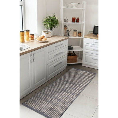 Melrose Eden Hatch Navy Indoor Outdoor Medium Weatherproof Runner Rug Pile Height 3mm - 67/200Cm - image 1