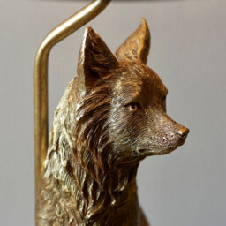 Luminosa Lighting Luminosa Fox Base & Shade Table Lamp Vintage Gold Paint & Black Fabric - thumbnail 7