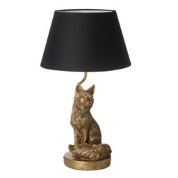 Luminosa Lighting Luminosa Fox Base & Shade Table Lamp Vintage Gold Paint & Black Fabric - thumbnail 6