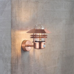 Nordlux Blok Outdoor Copper Wall Light Coastal/marine Safe Brown,mains - thumbnail 1