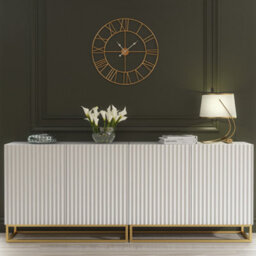 Creative Furniture Ripple Duo Sideboard 200Cm - White With Fluted Doors