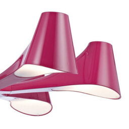 Luminosa Lighting Luminosa Ora Telescopic Convertible To Semi Flush 6 Light E27, Gloss Purple/polished Chrome - thumbnail 6