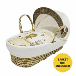 Kinder Valley Tiny Ted Cream Baby Moses Basket Bedding Set For Newborn Baby Girls And Boys - thumbnail 1