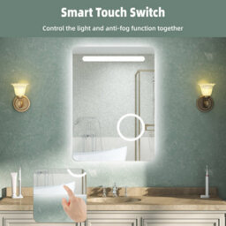 AVER-GROWTH Illuminated Bathroom Mirror With Led Lights 3X Magnifying Demister Pad Touch Switch Illuminated Wall Mirror 500X700mm - thumbnail 4