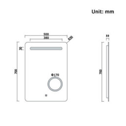 AVER-GROWTH Illuminated Bathroom Mirror With Led Lights 3X Magnifying Demister Pad Touch Switch Illuminated Wall Mirror 500X700mm - thumbnail 6