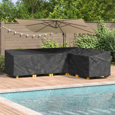 Walplus Outdoor Furniture Cover Black 286 X 222 X 80 Cm 420D Fabric