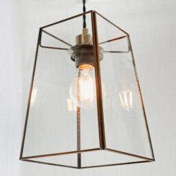 Anson Lighting Orla Light Pendant Shade Finished In Clear Glass And Antique Brass Plate (Shade Only) - thumbnail 4