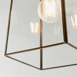 Anson Lighting Orla Light Pendant Shade Finished In Clear Glass And Antique Brass Plate (Shade Only) - thumbnail 7